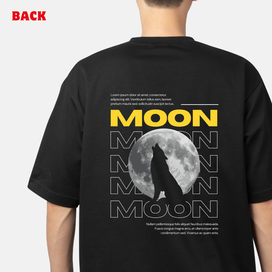 DARK MOON OVER SIZE DOWN SHOULDER T-SHIRT