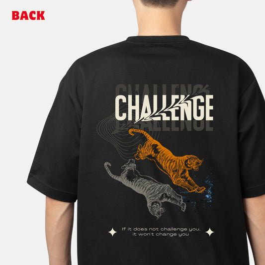 Lion Challenge Over Size Printed T-Shirt