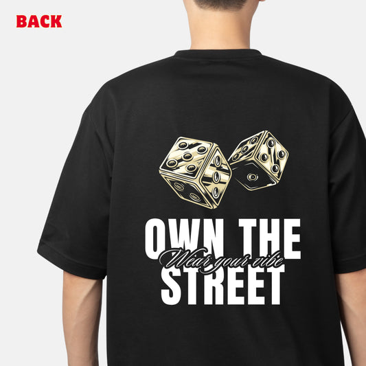 Over Size Down Shoulder Printed T-Shirt