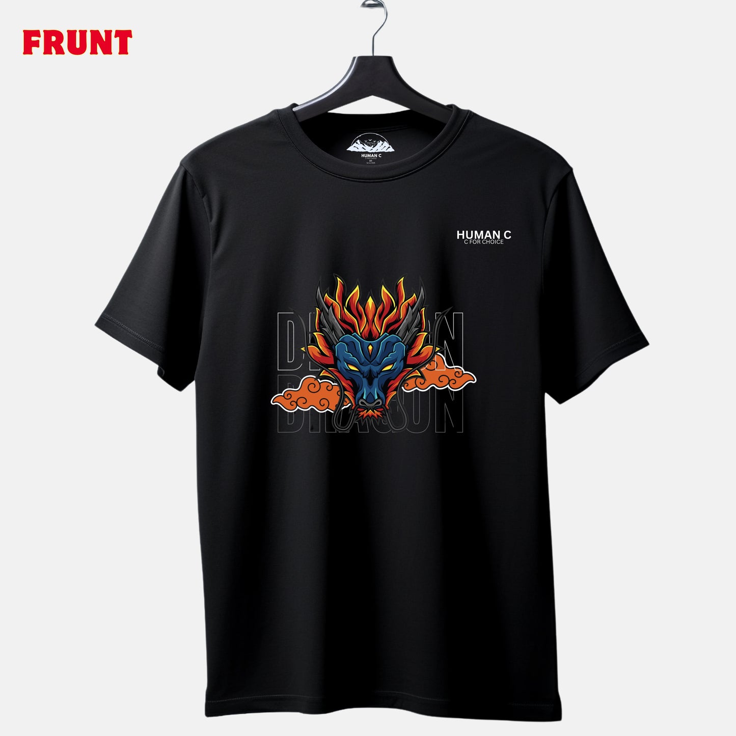 Dragon over size down shoulder t-shirt